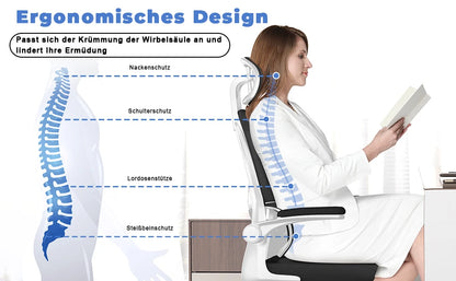 Chaise Ergonomique SEATERGO™ Rose – Support 4 Points & Lombaire Dynamique