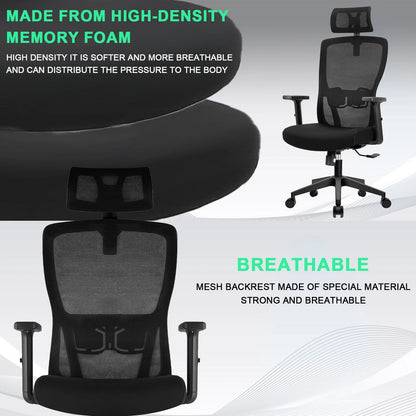 Chaise Ergonomique SEATERGO Dossier en S & Appui-tête Réglable