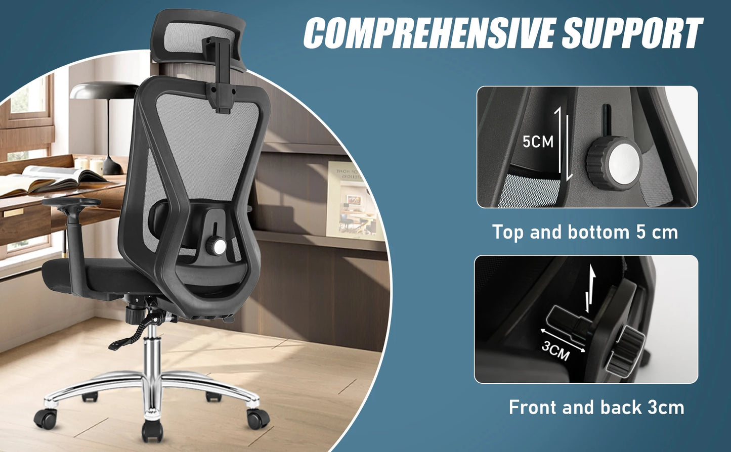 Chaise Ergonomique SEATERGO™ Soutien Lombaire Soft & Base Métal