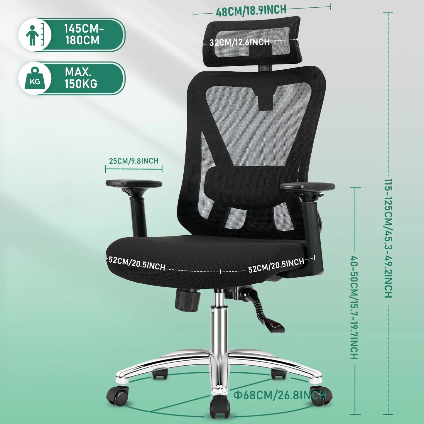 Chaise Ergonomique SEATERGO™ Soutien Lombaire Soft & Base Métal