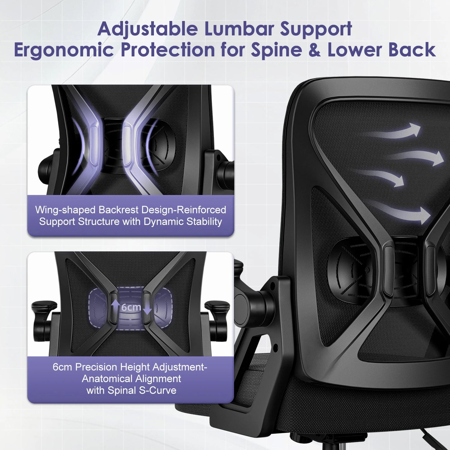 Chaise Ergonomique SEATERGO™ – Accoudoirs Relevables & Gain de Place