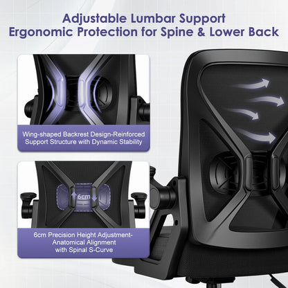 Chaise Ergonomique SEATERGO™ – Accoudoirs Relevables & Gain de Place