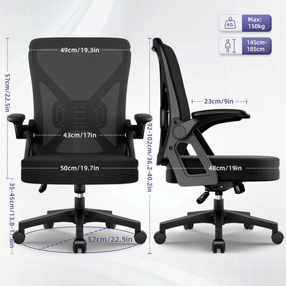 Chaise Ergonomique SEATERGO™ – Accoudoirs Relevables & Gain de Place