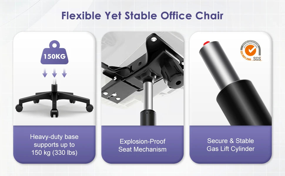 Chaise Ergonomique SEATERGO™ – Accoudoirs Relevables & Gain de Place