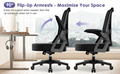 Chaise Ergonomique SEATERGO™ – Accoudoirs Relevables & Gain de Place